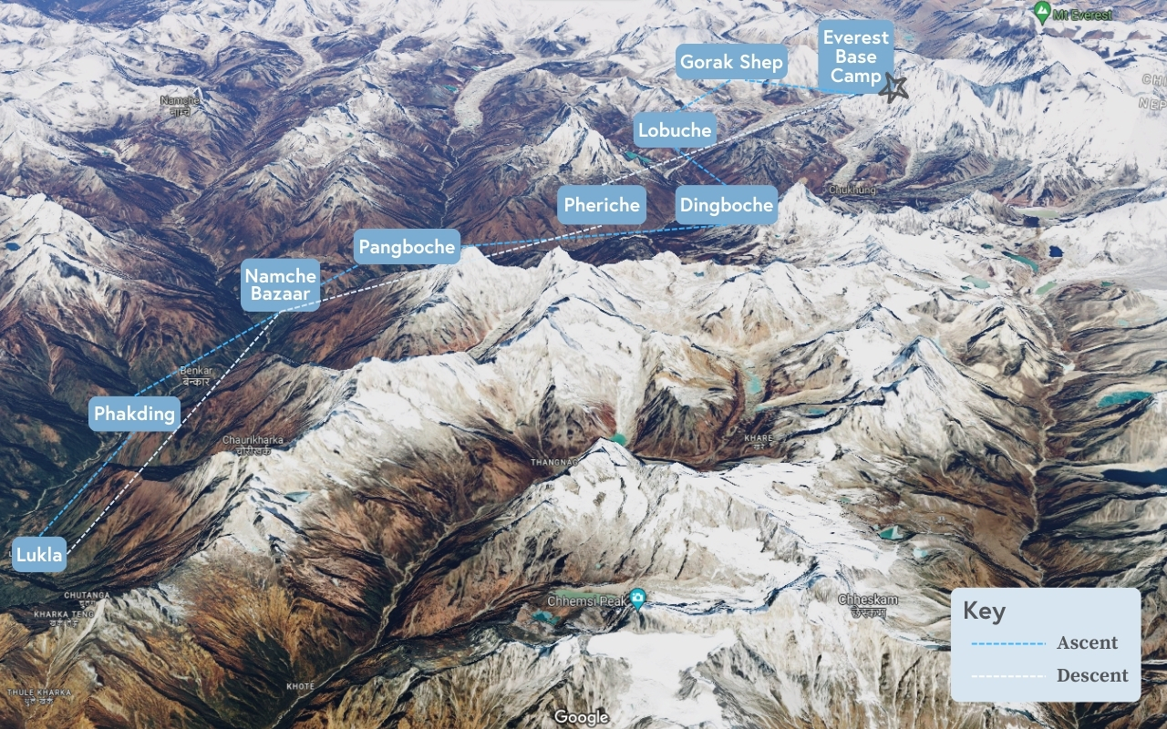 everest base camp map 2wish mountain expeditions