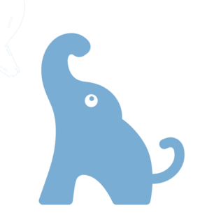 2wish blue elephant graphic